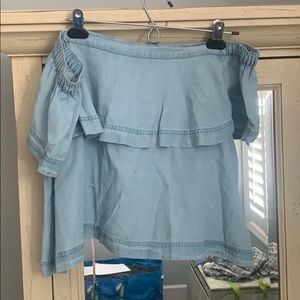 Free People strapless jean top.